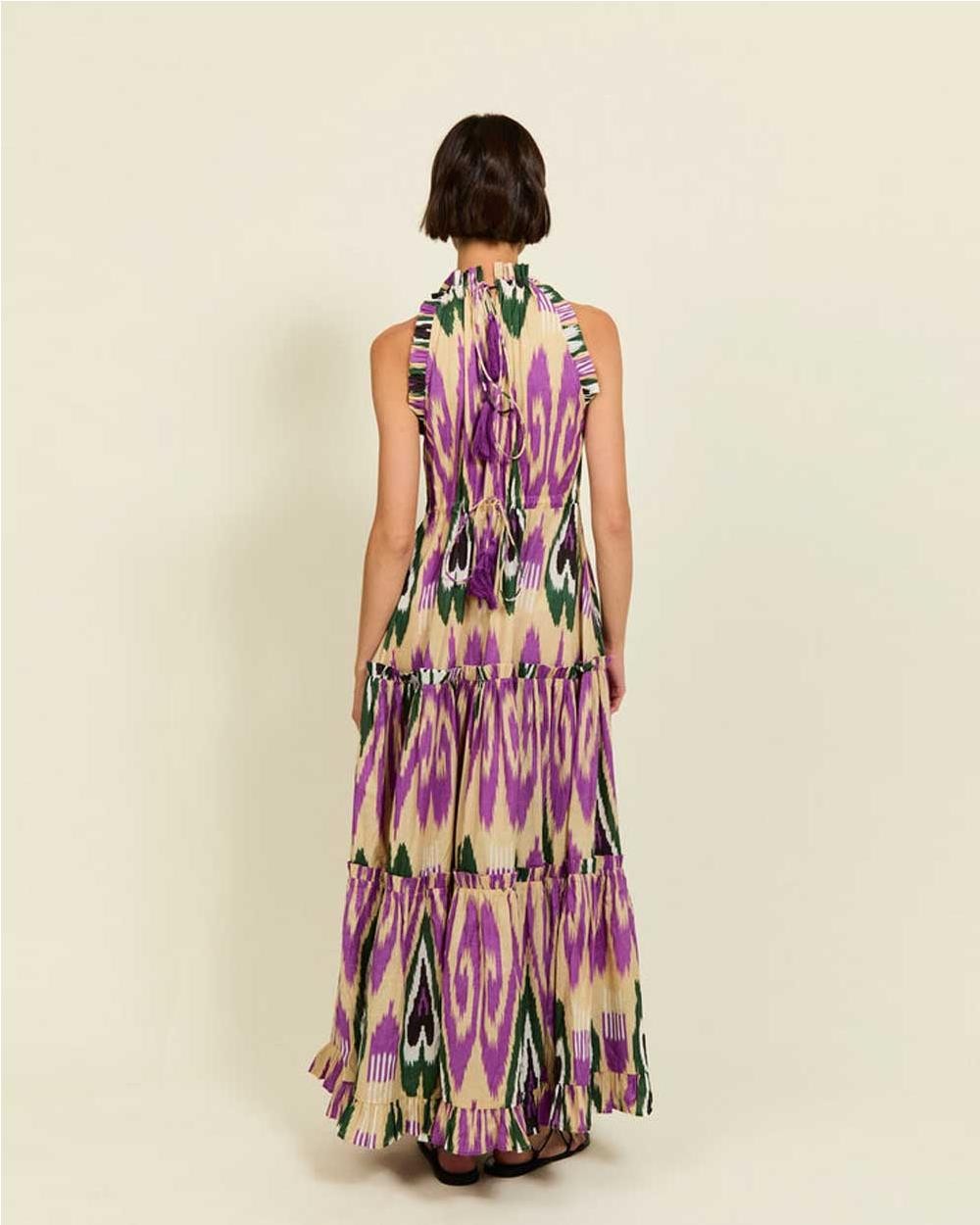 Vestido Siloh Ikat algodón mujer PURPLE