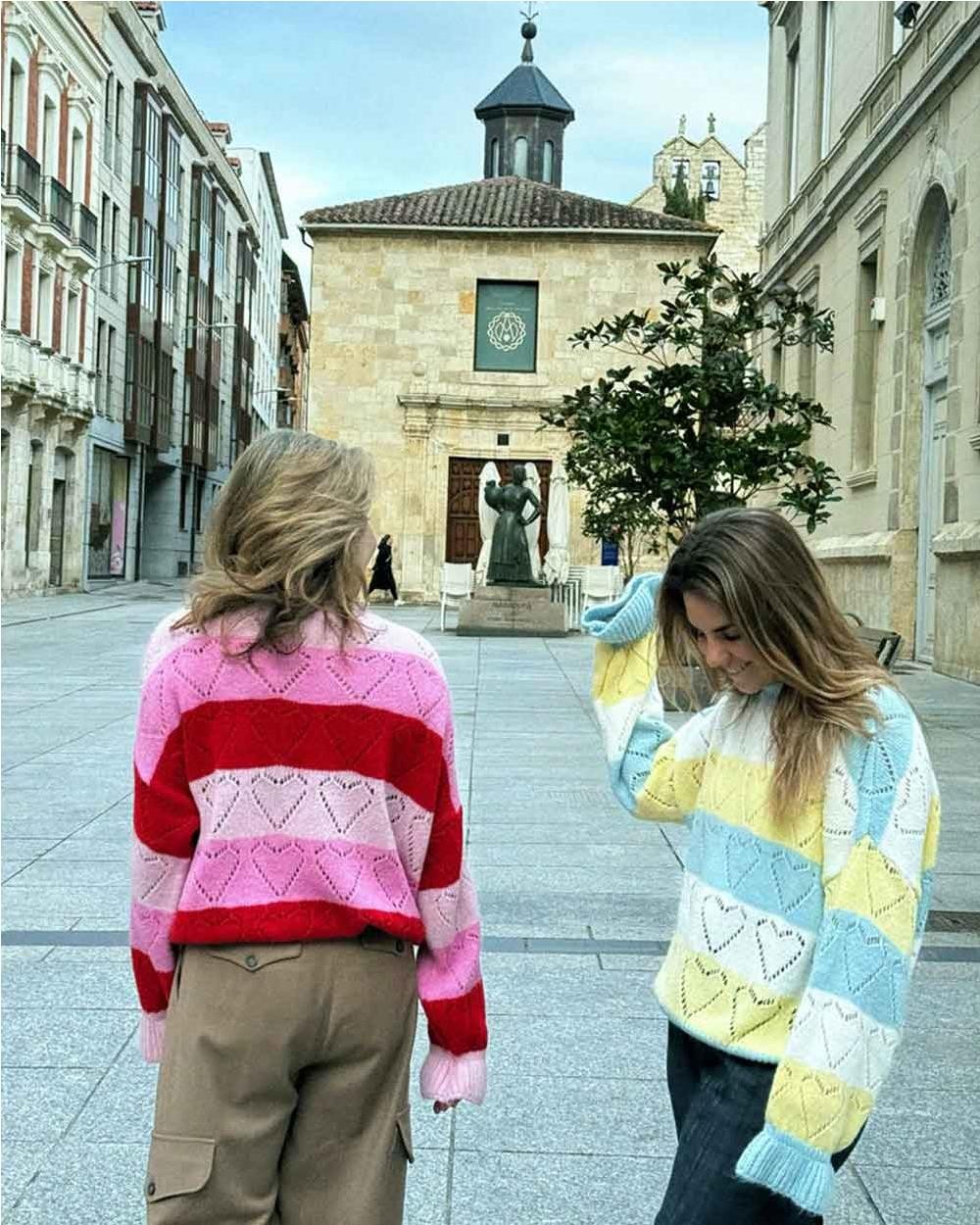 Jersey punto Heart con volante LAVENDER