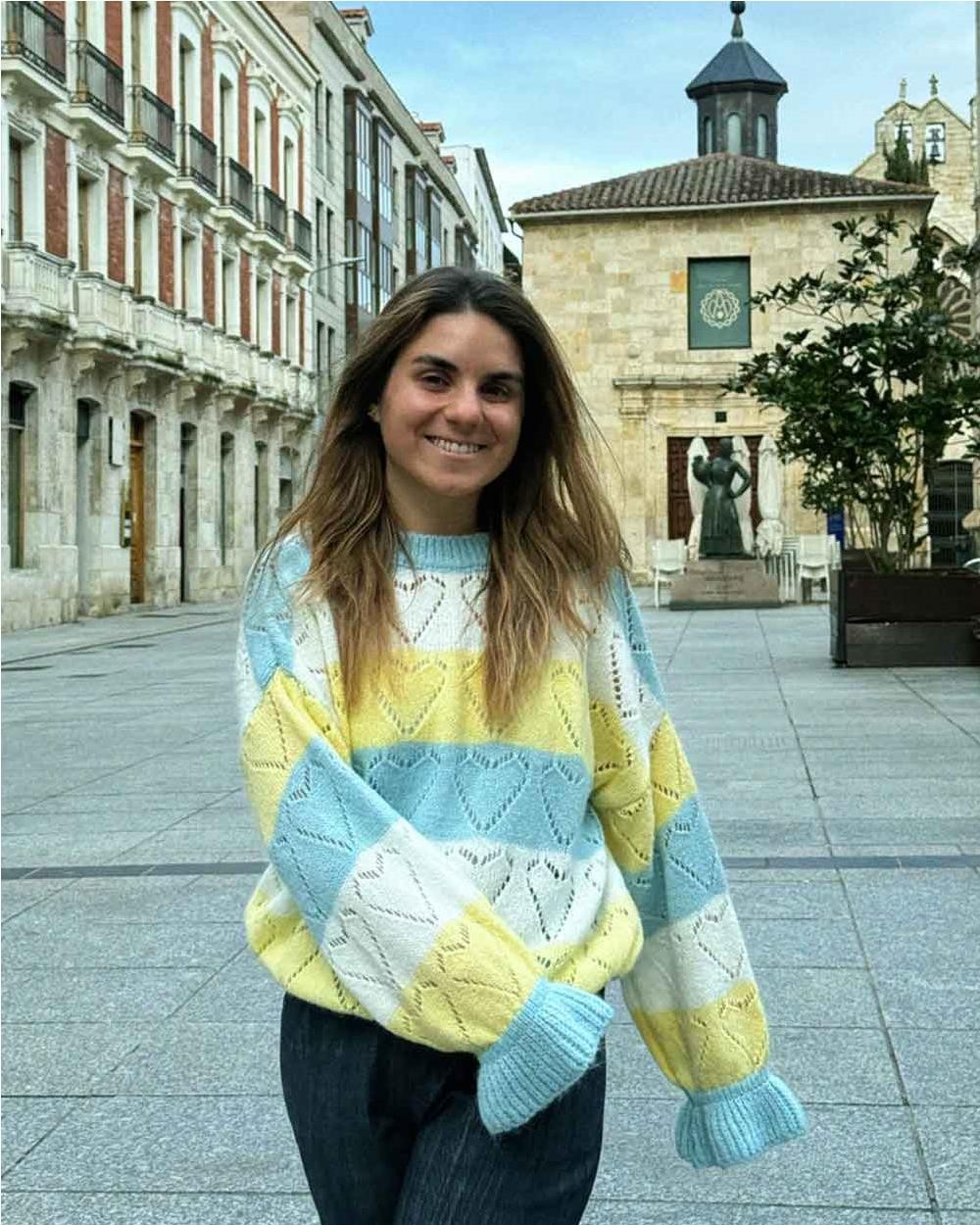 Jersey punto Heart con volante BLUE