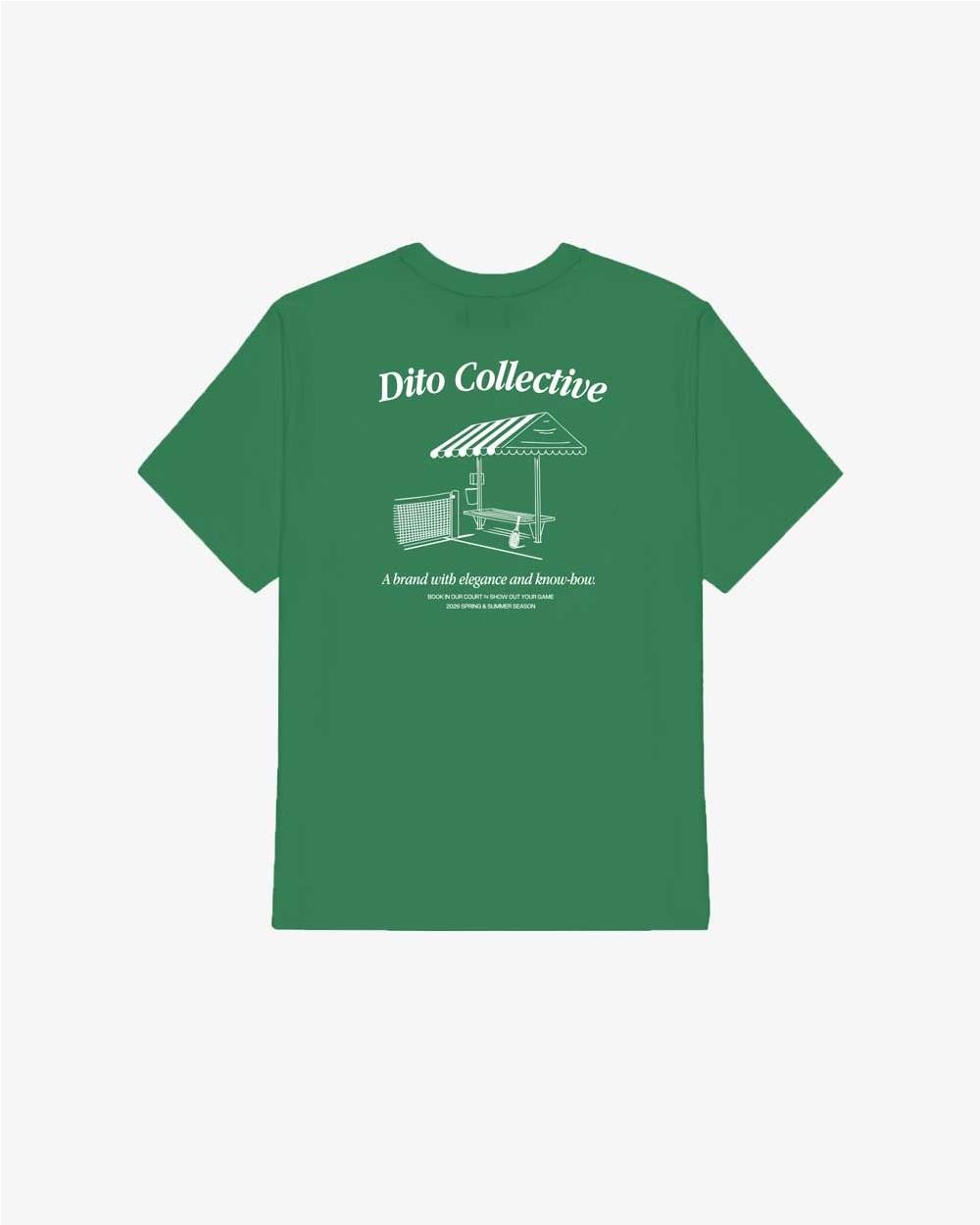 Camiseta verde banco de tenis algodón...