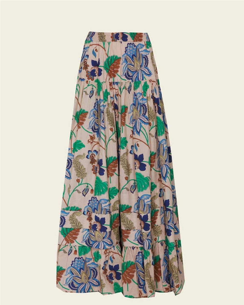 Falda Wendy floral en algodón mujer...