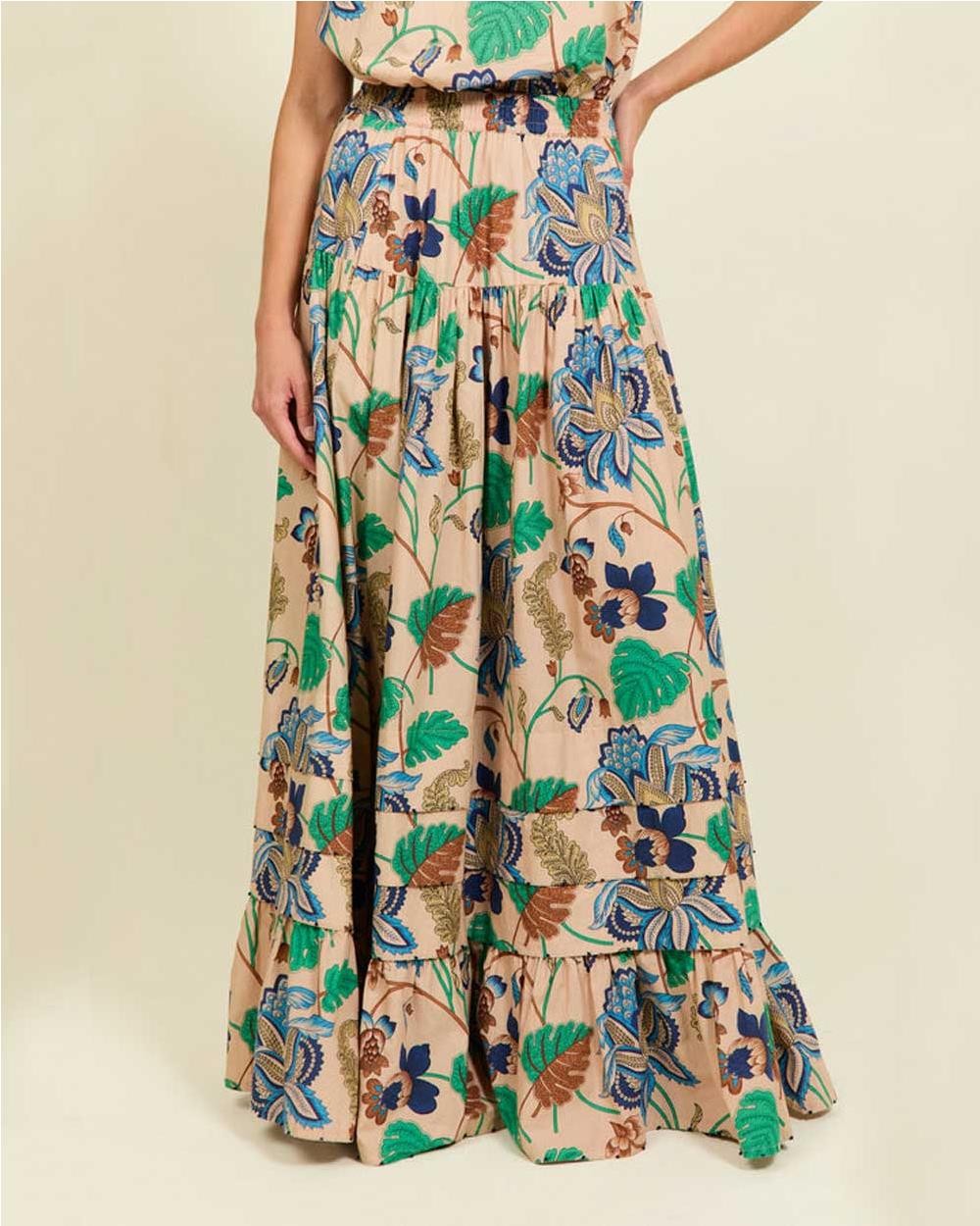 Falda Wendy floral en algodón mujer...