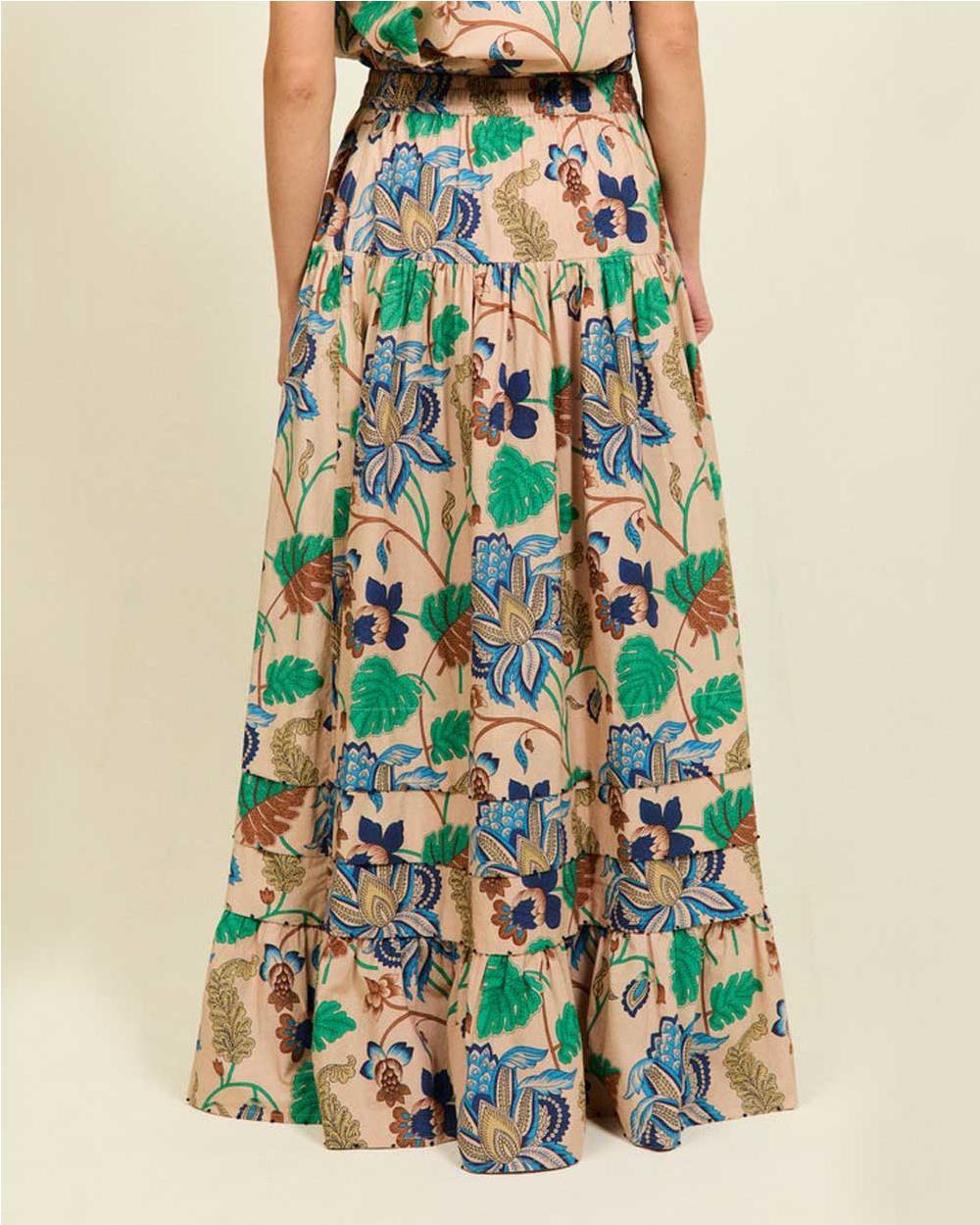 Falda Wendy floral en algodón mujer...