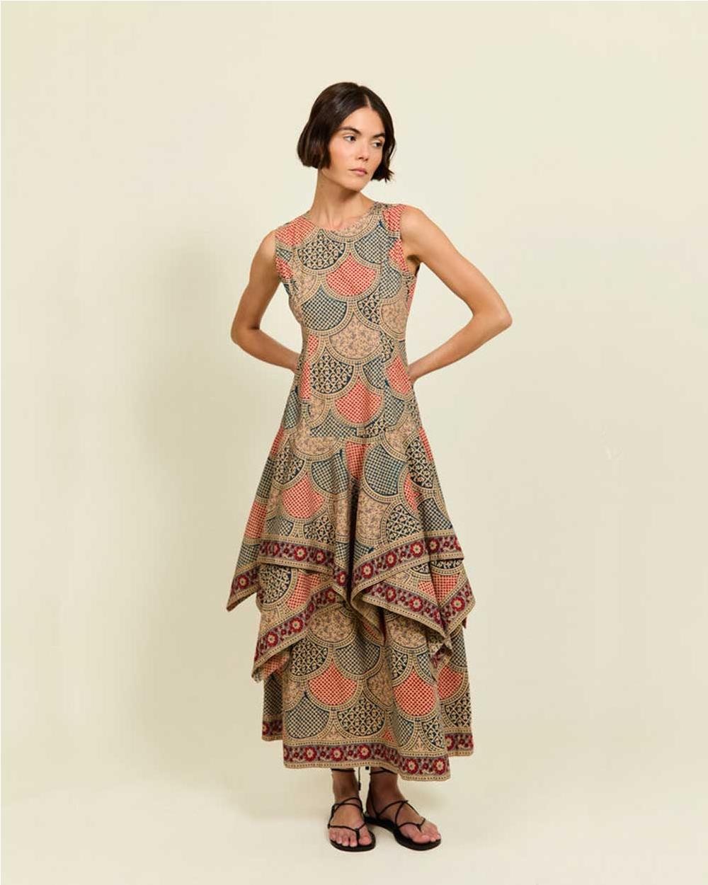 Vestido Cova estampado geométrico con...