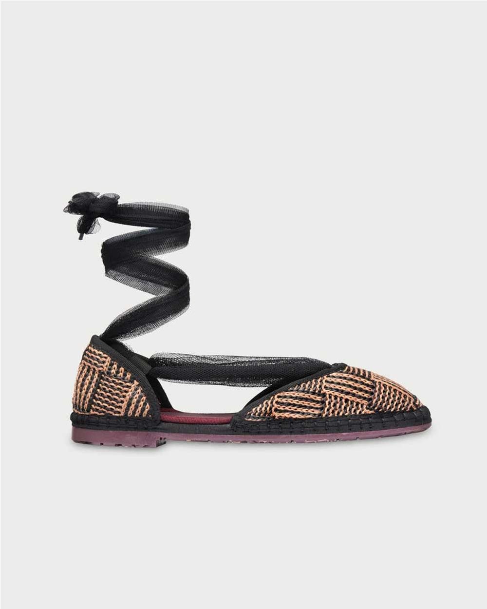 Bailarinas Isabella Craft de rafia BLACK