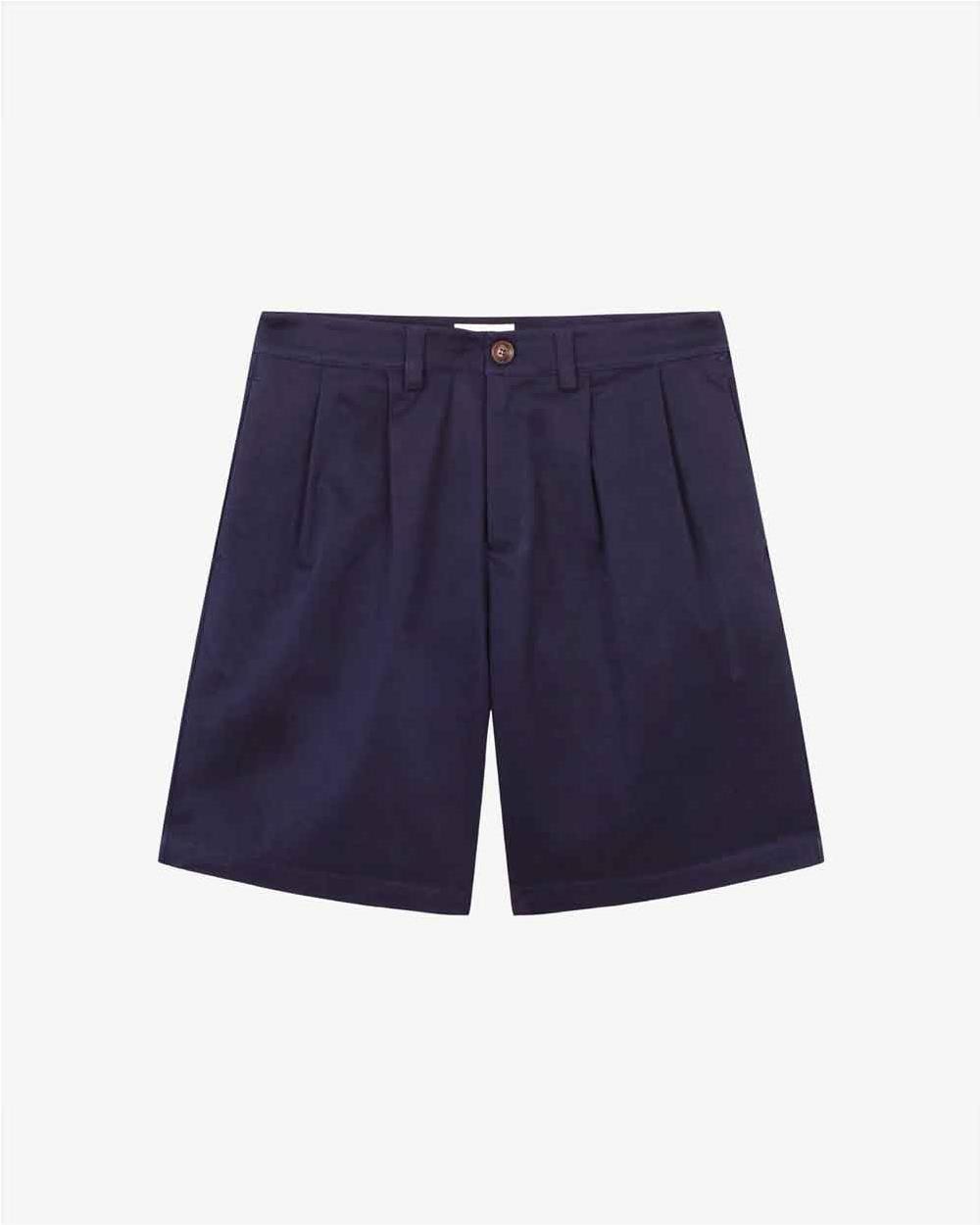 Navy Double Pleated Short WHITE