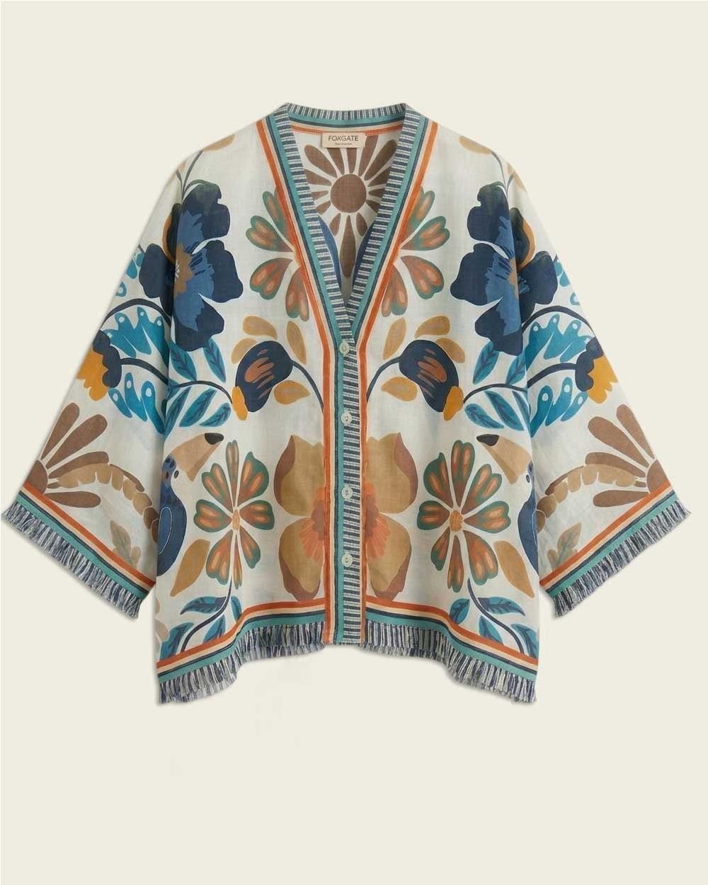 Camisa estampado de algodón mujer MULTI