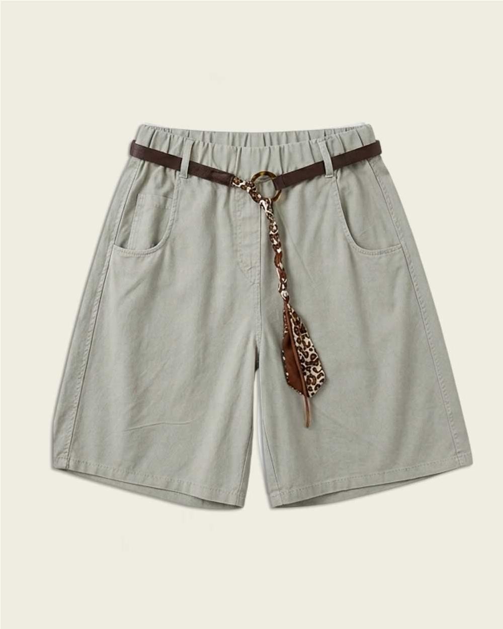 Pantalon corto de algodón mujer SAGE