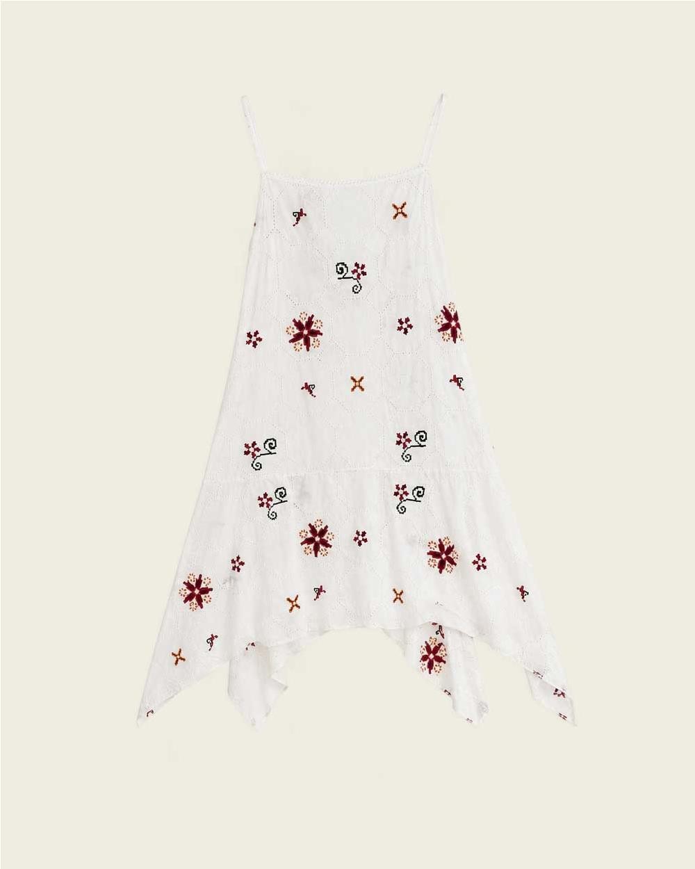 Vestido punto croce de algodón mujer...