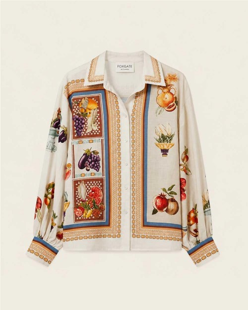 Camisa estampado en lino...