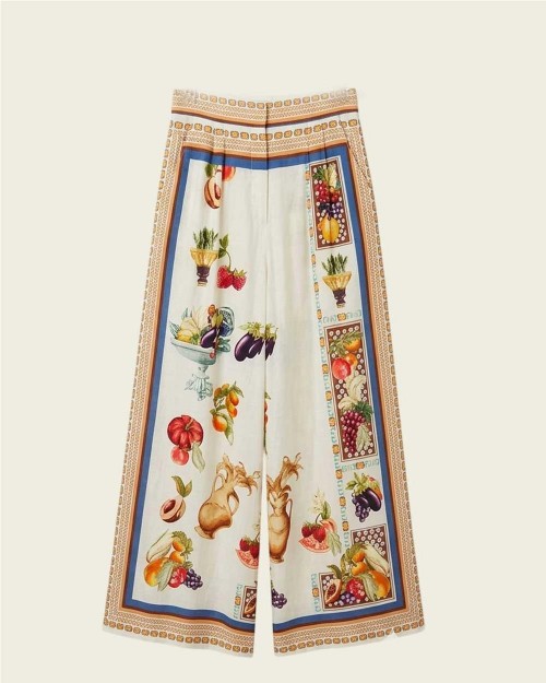 Pantalon estampado en lino...
