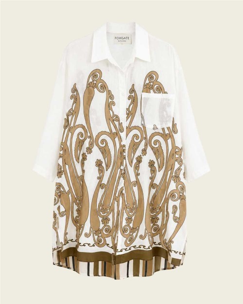 Camisa larga de algodón...