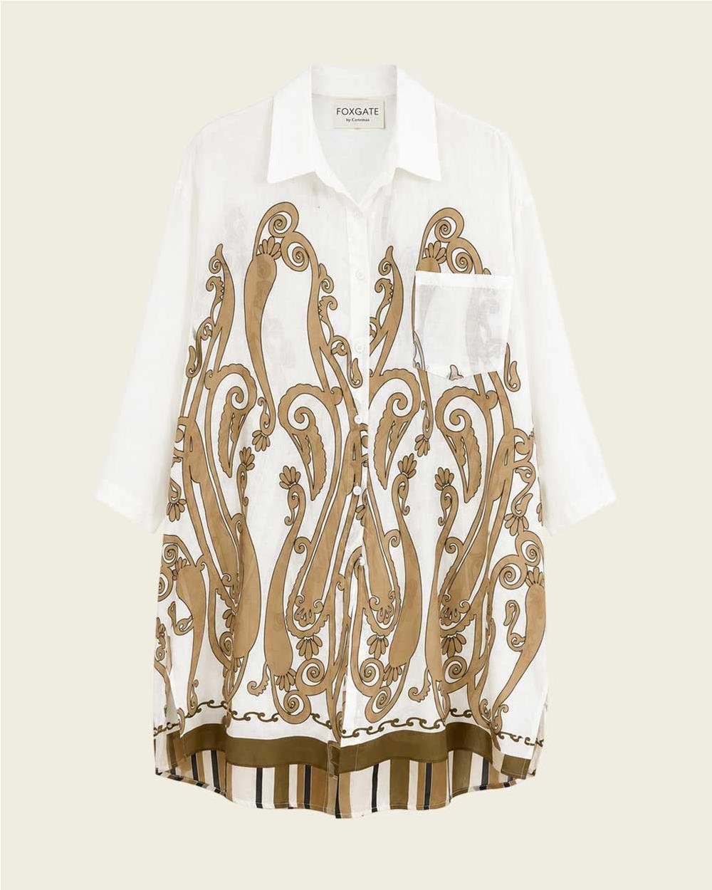 Camisa larga de algodón mujer...