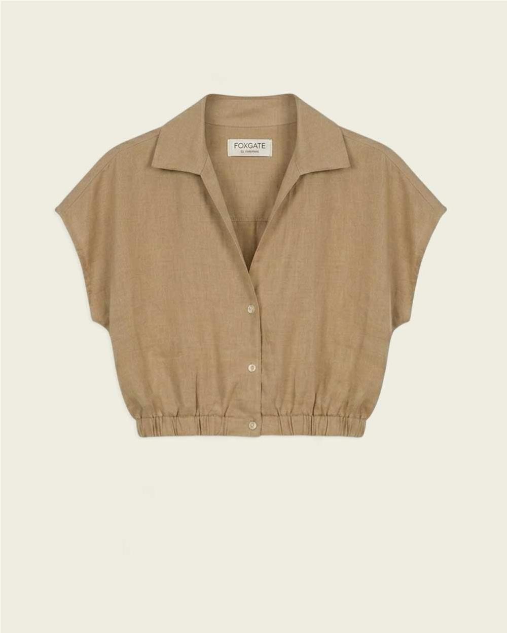 Blusa crop de lino mujer COLONIAL