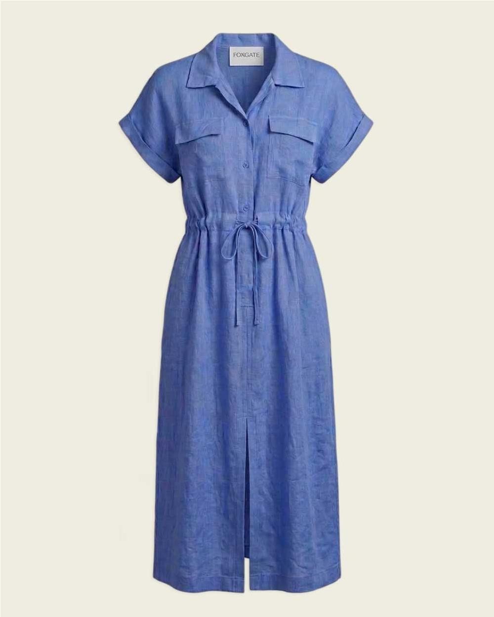 Vestido camisero de lino mujer CORAL...