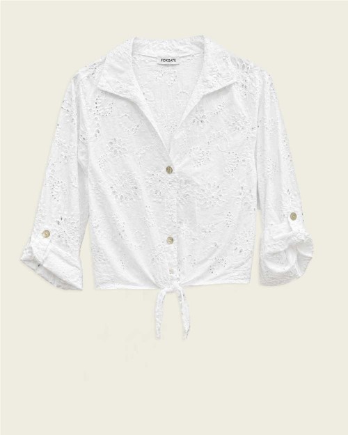Blusa crochet de lino mujer...