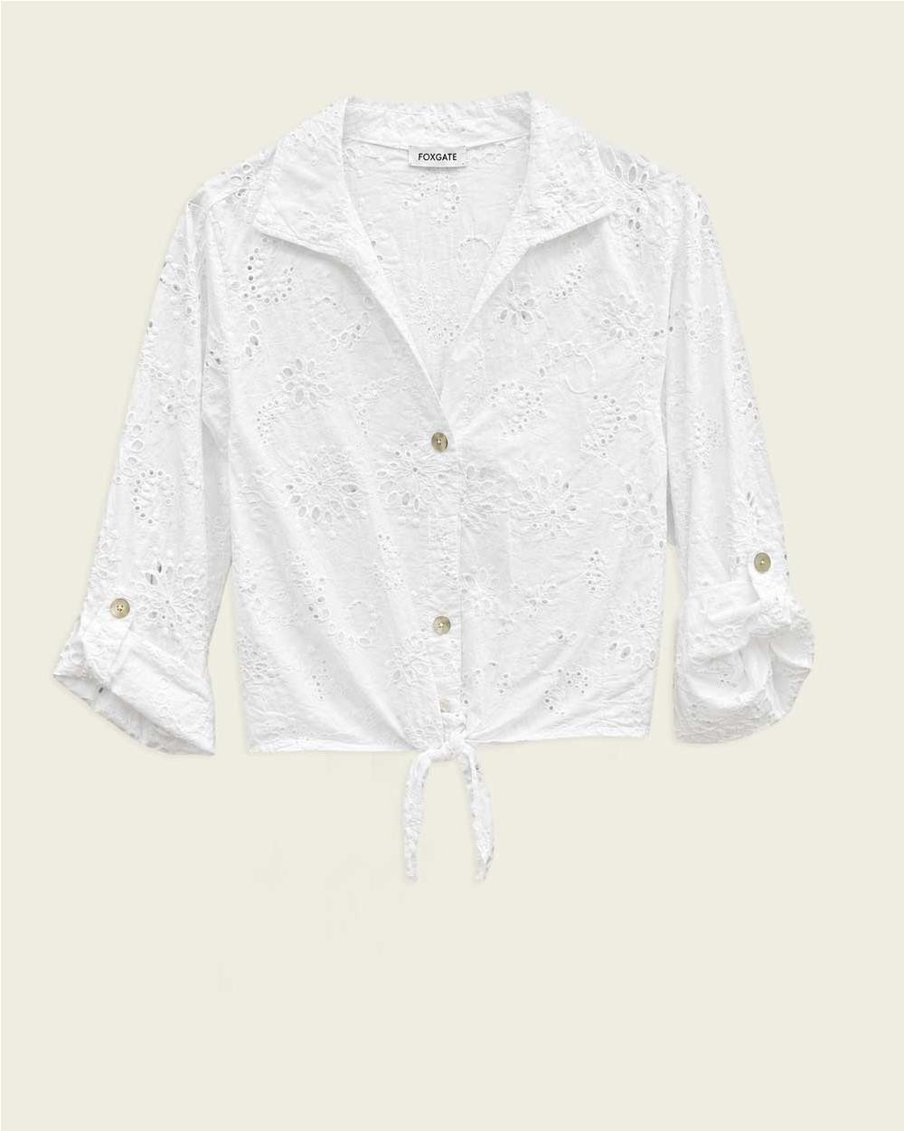 Blusa crochet de lino mujer WHITE
