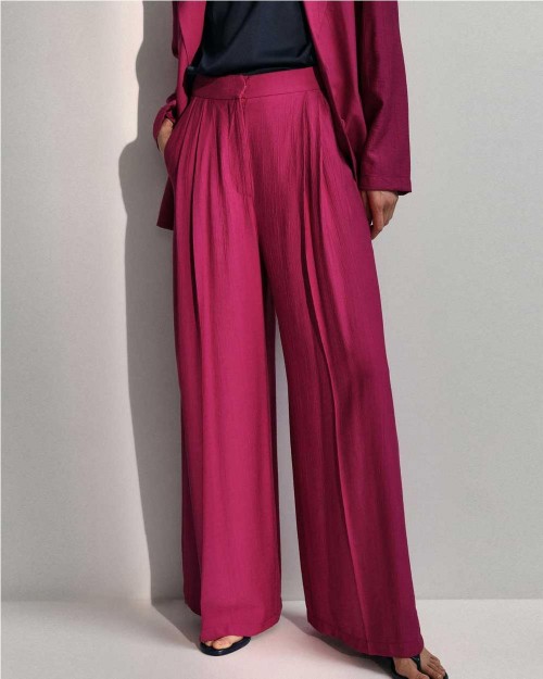 Pantalon palazzo mujer MAGENTA 2