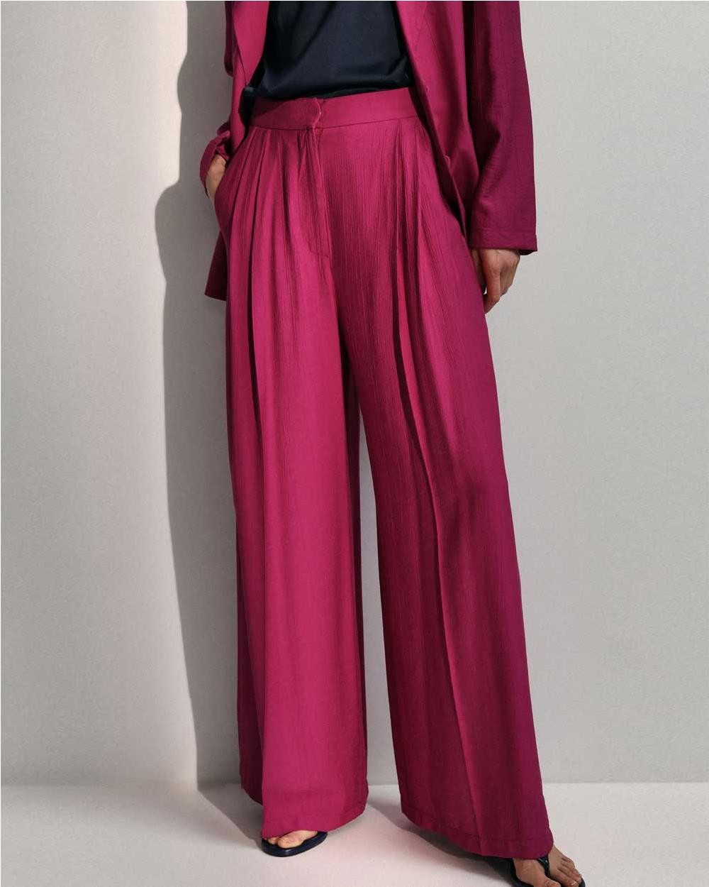 Pantalon palazzo mujer MAGENTA