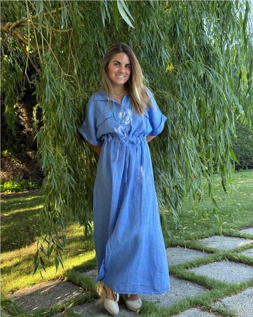 Vestido camisero de lino... 2