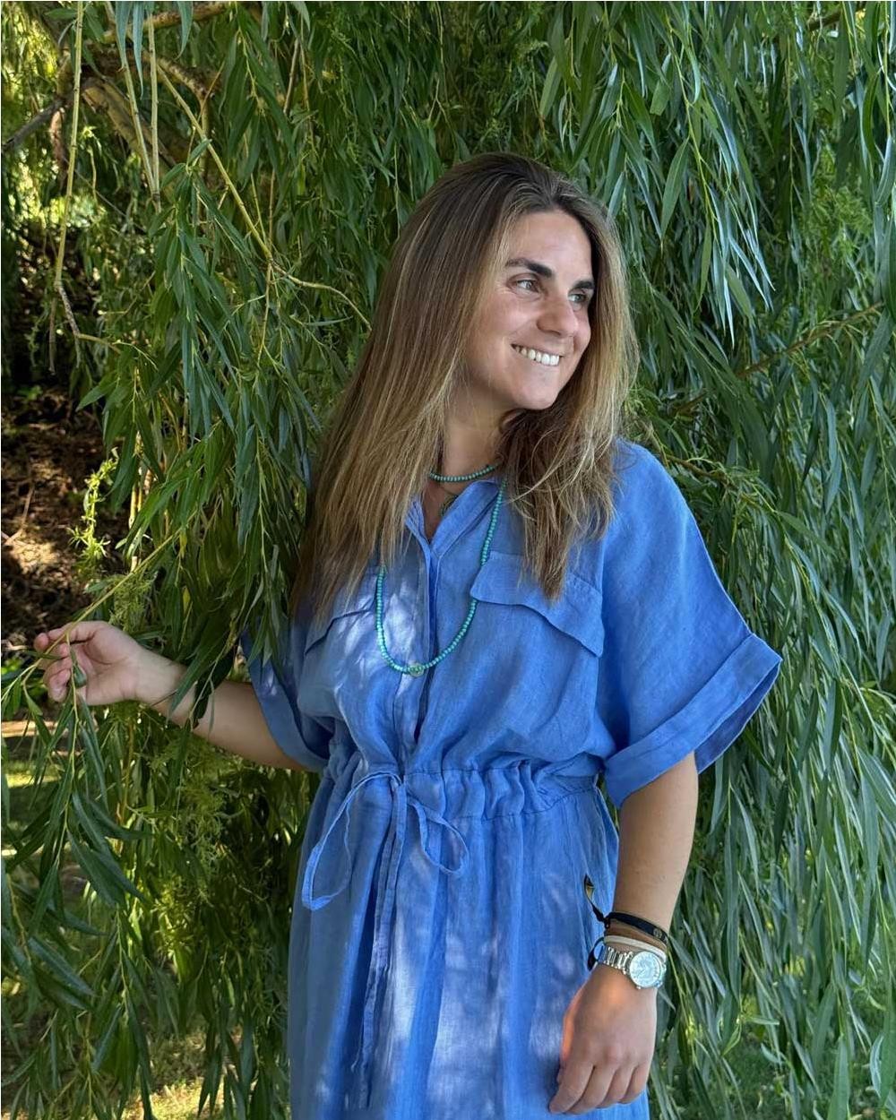 Vestido camisero de lino mujer CORAL...
