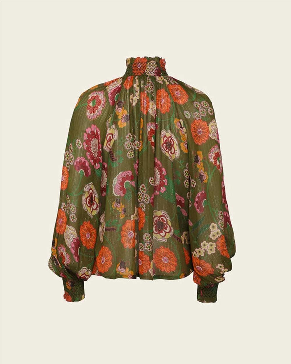 Camisa Ivonne floral mujer GREEN FLUOR