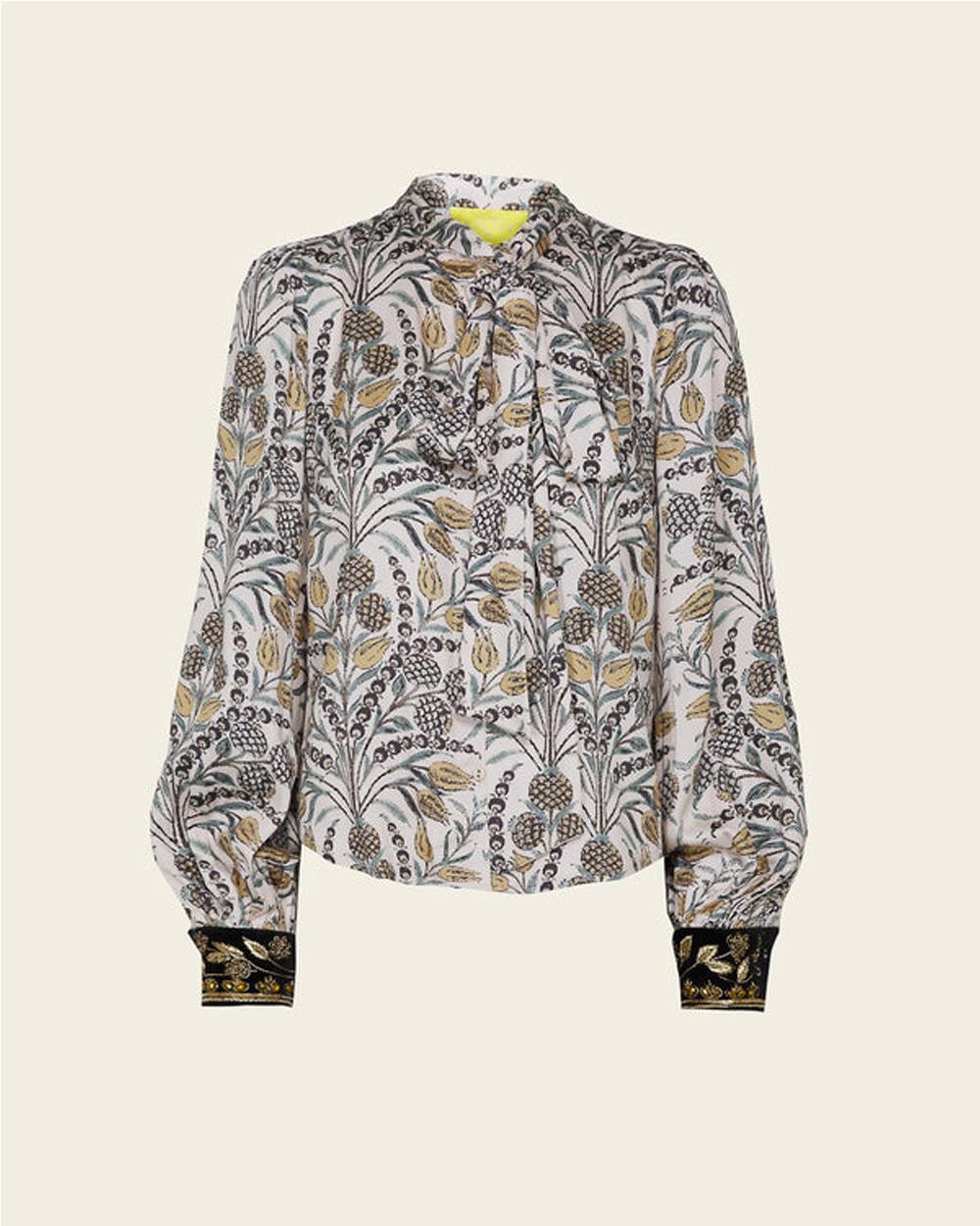 Blusa Jazmín con Puños de Terciopelo...