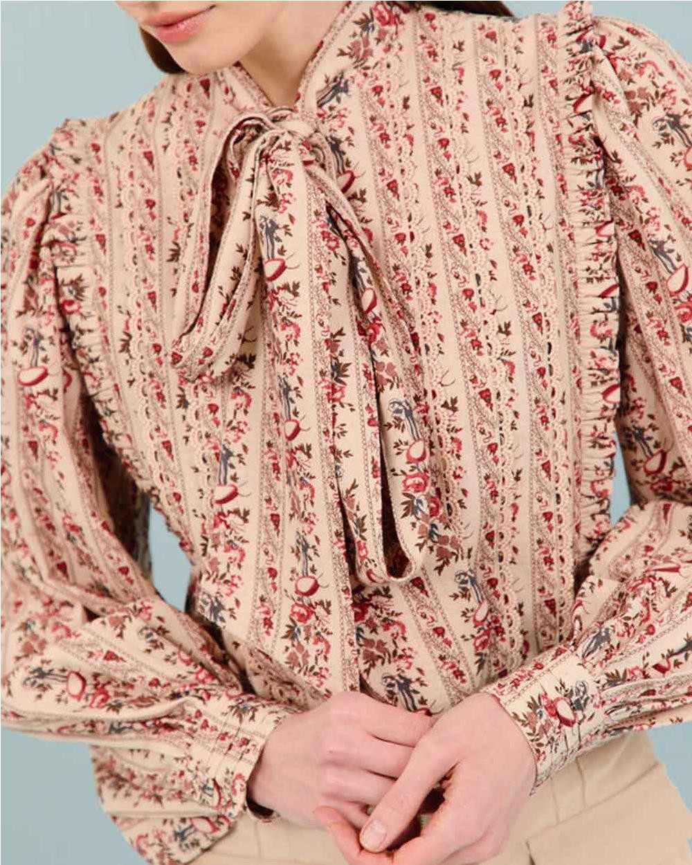 Blusa Selene estampada de algodón PINK