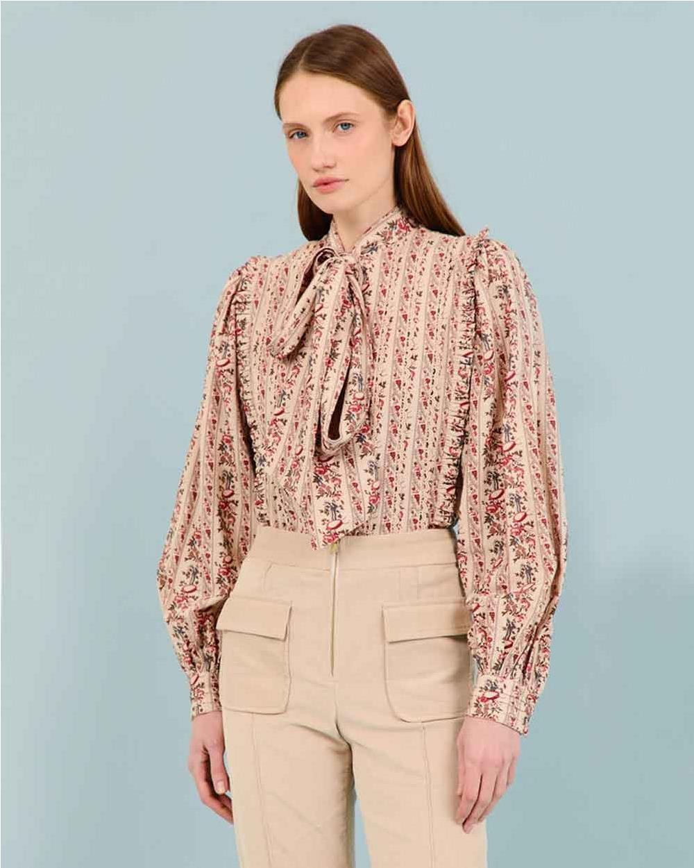 Blusa Selene estampada de algodón PINK