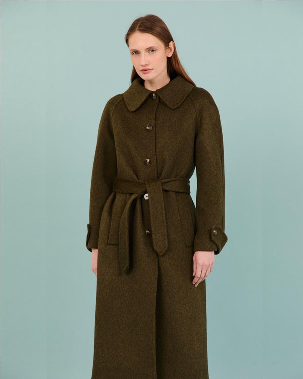 Abrigo Emma de lana mujer GREEN FLUOR