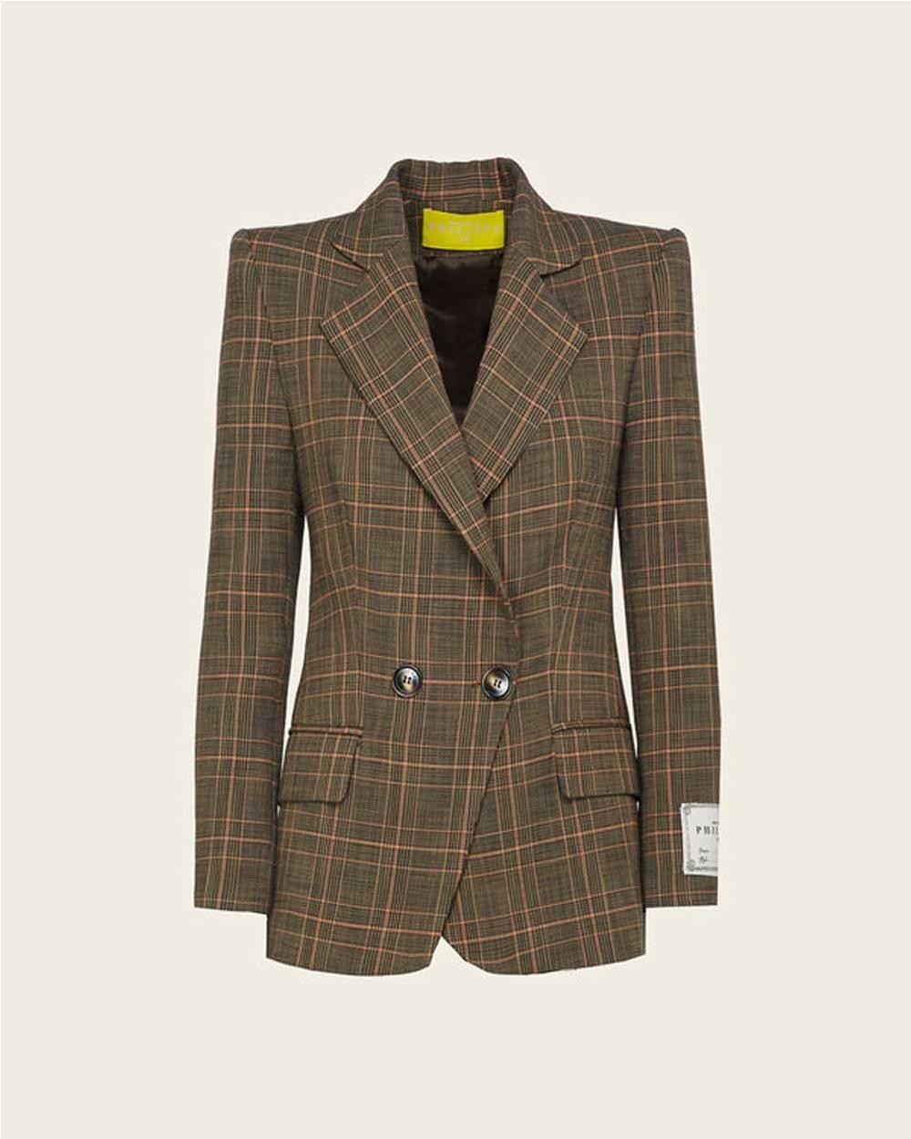Blazer Africa de cuadros entallada...