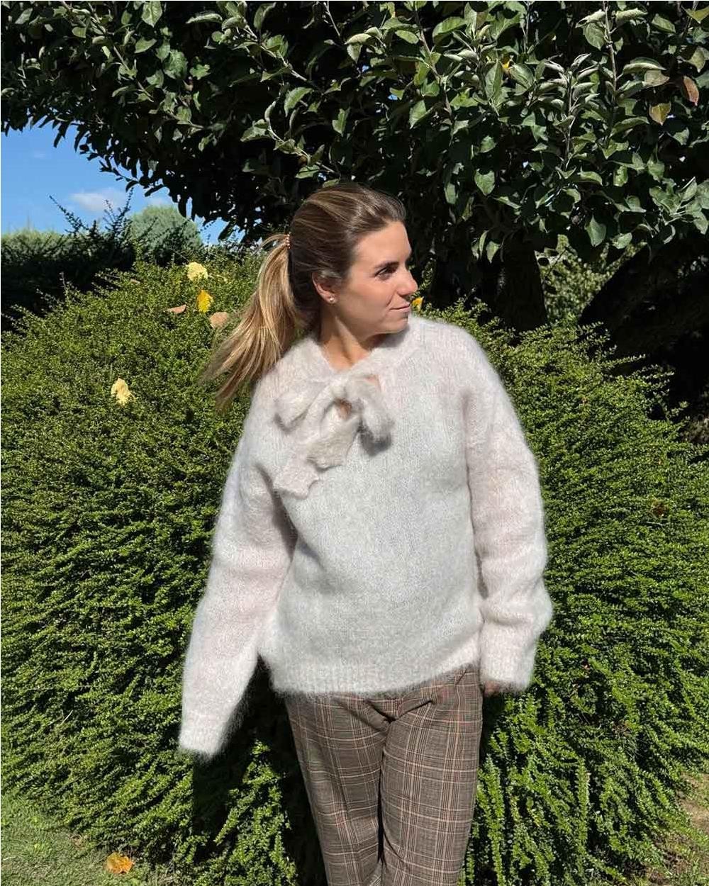 Jersey con lazada de kid mohair mujer...