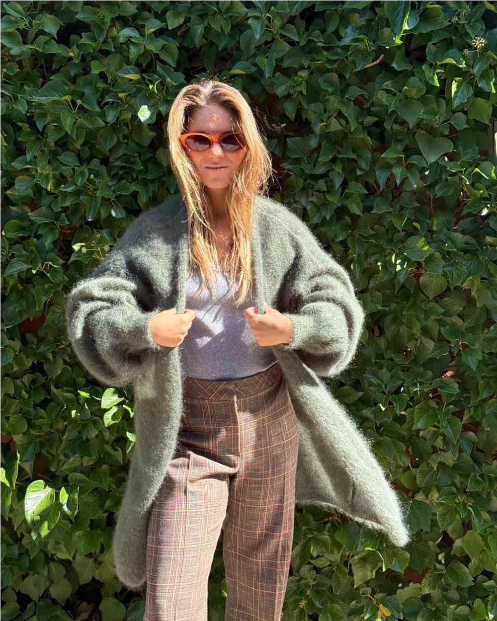 Chaqueta mohair de mujer KHAKI