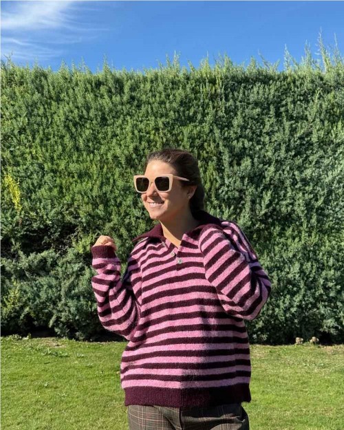 Polo striped PINK BURGUNDY