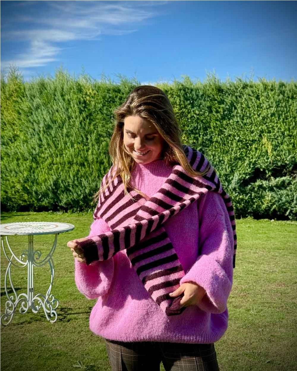 Polo striped PINK BURGUNDY
