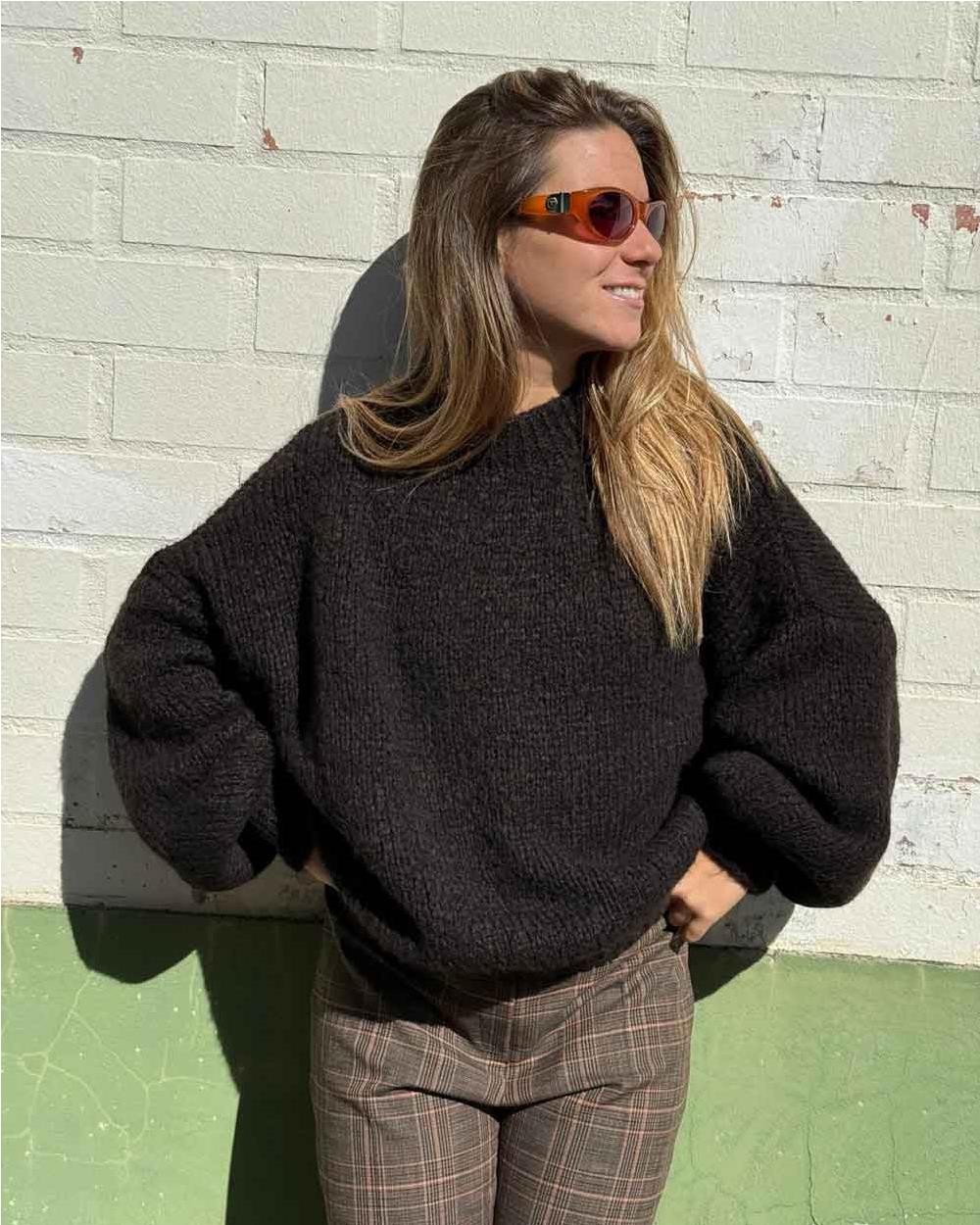 Jersey de punto relaxed fit FOREST BARK
