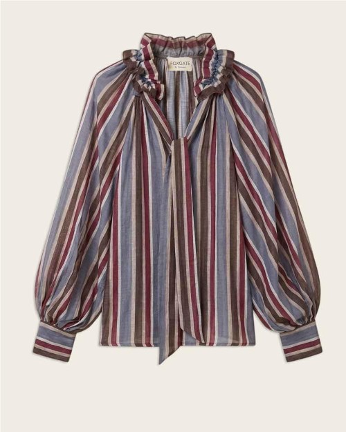 Blusa de rayas con lazada...