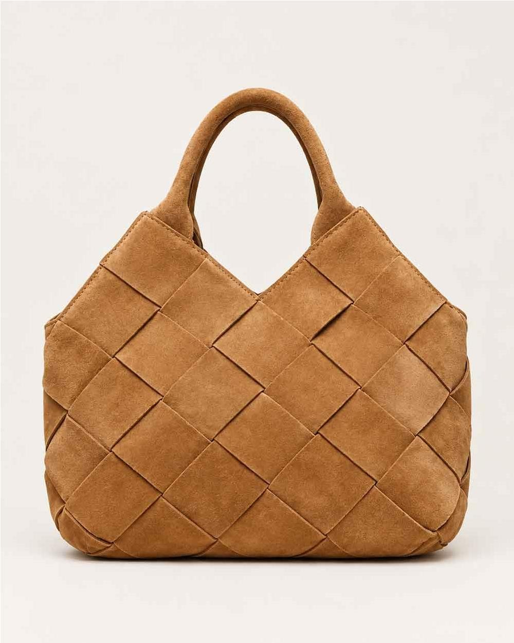 Bolso de piel trenzado Benny CAMEL
