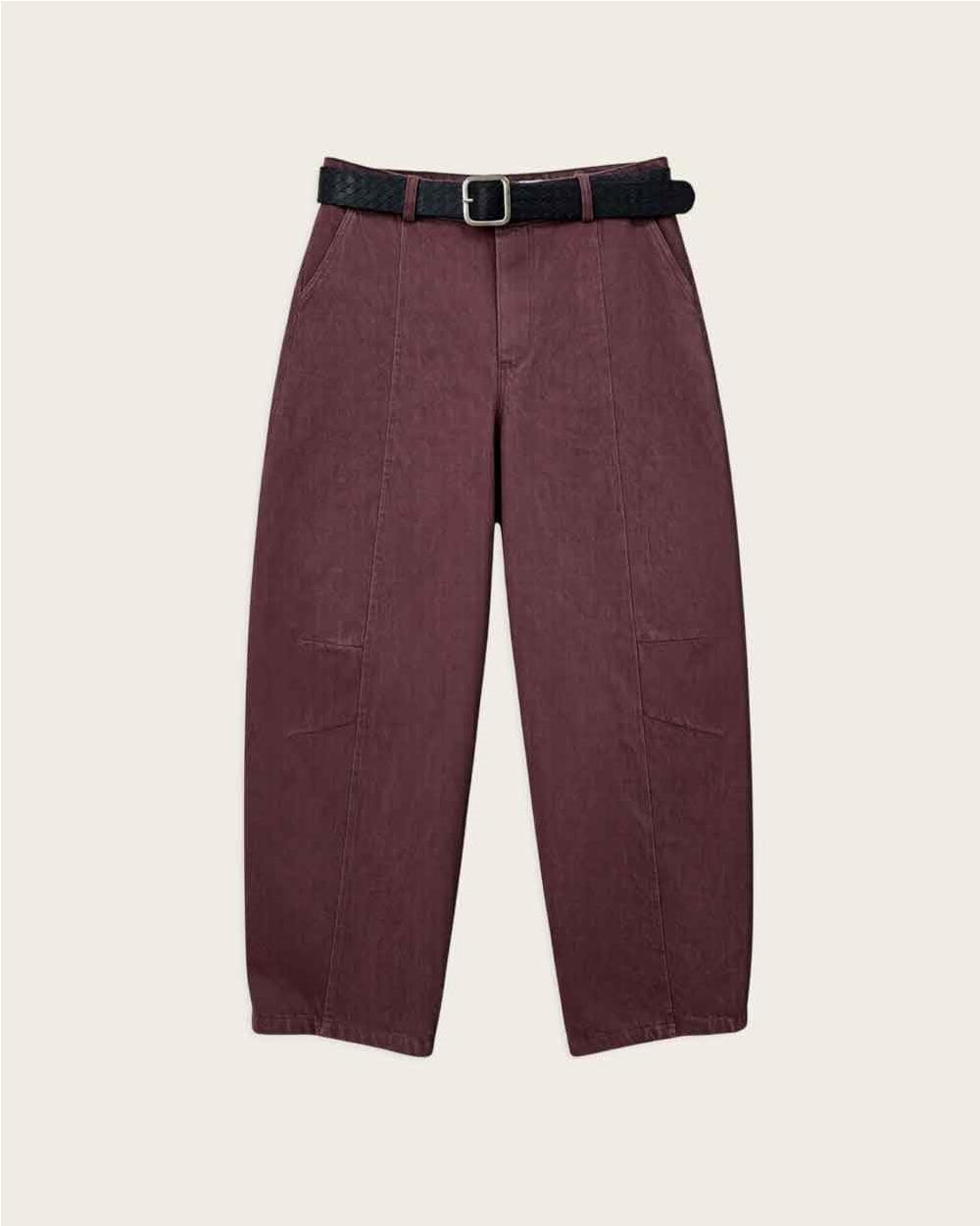 Pantalón de algodón con cinturón...