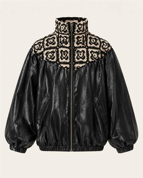 Chaqueta Bomber Crochet BLACK