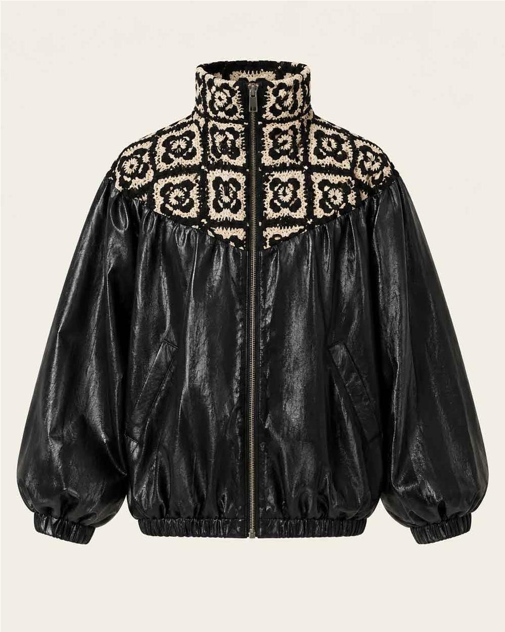 Chaqueta Bomber Crochet BLACK