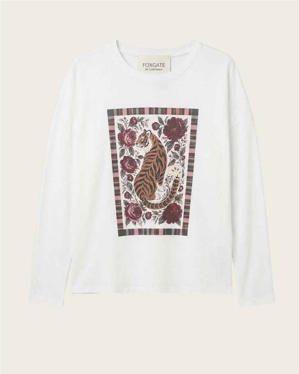 Camiseta tiger de algodón WHITE