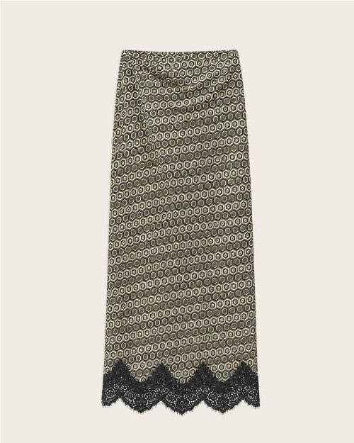 Falda larga neat print con...