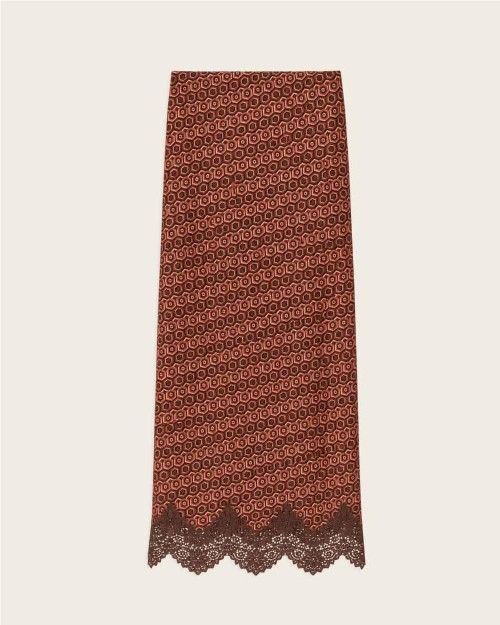 Falda larga neat print con...