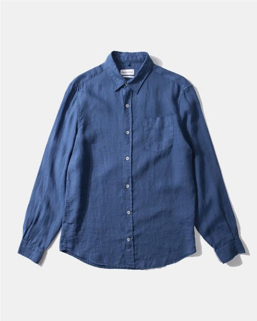 Camisa linen plain navy