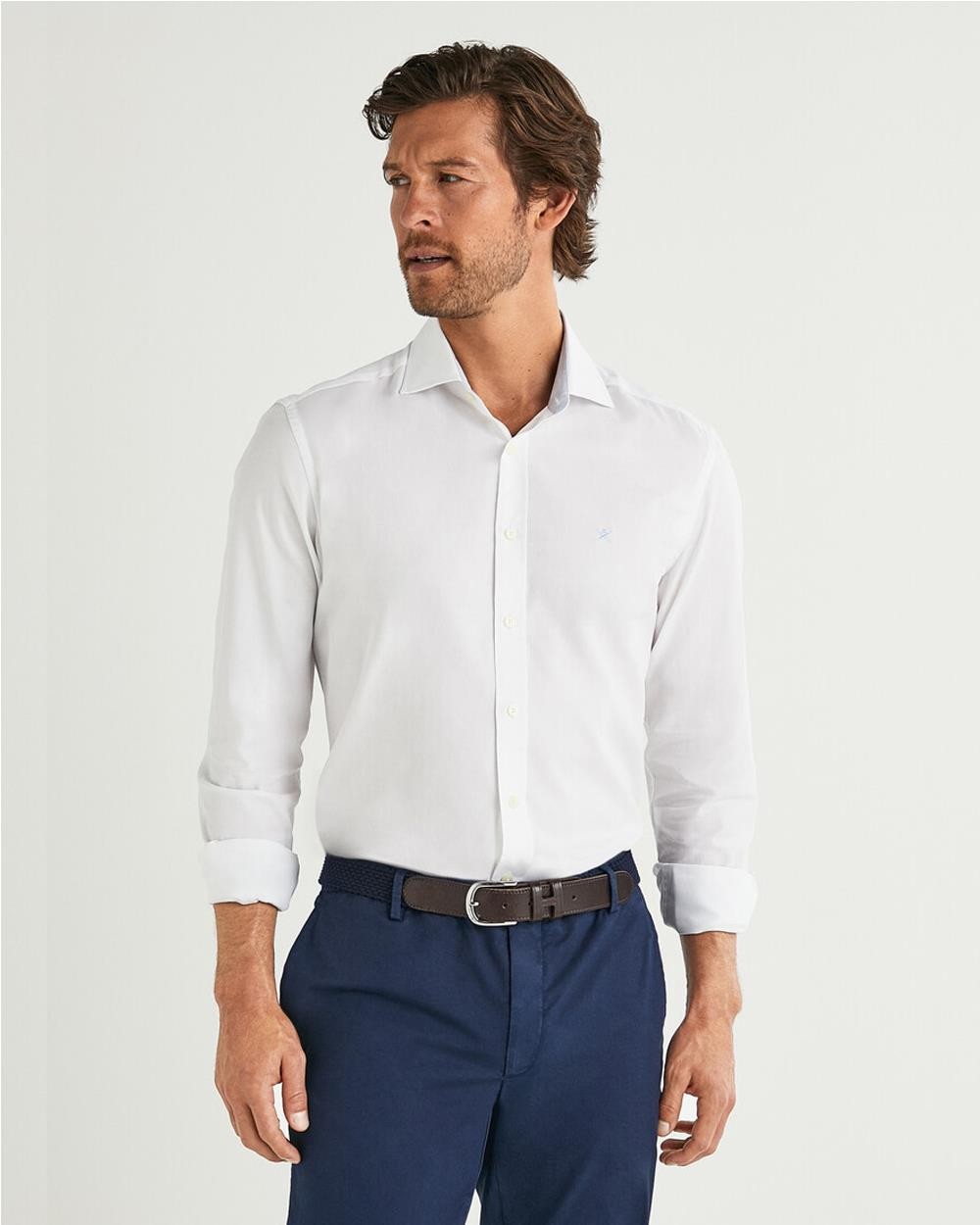 Camisa algodon texturizado BLANCO