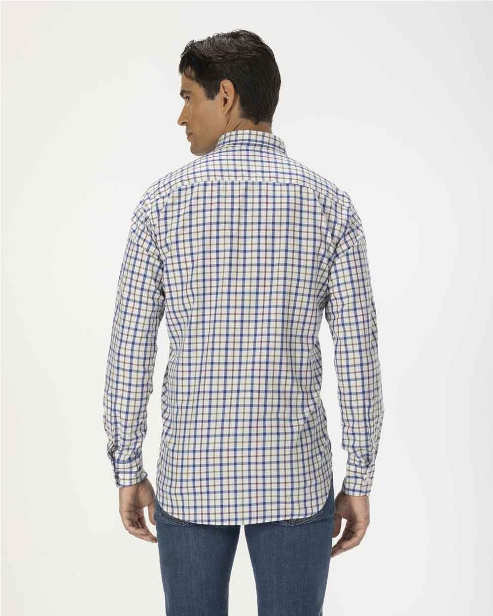 Camisa multi check azul indigo