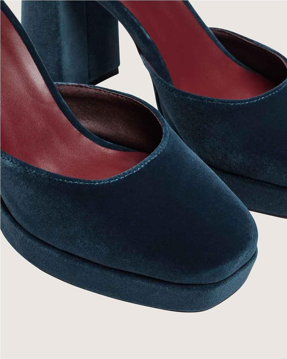 Zapato Salon alto Flabelus AZUL PETROLEO