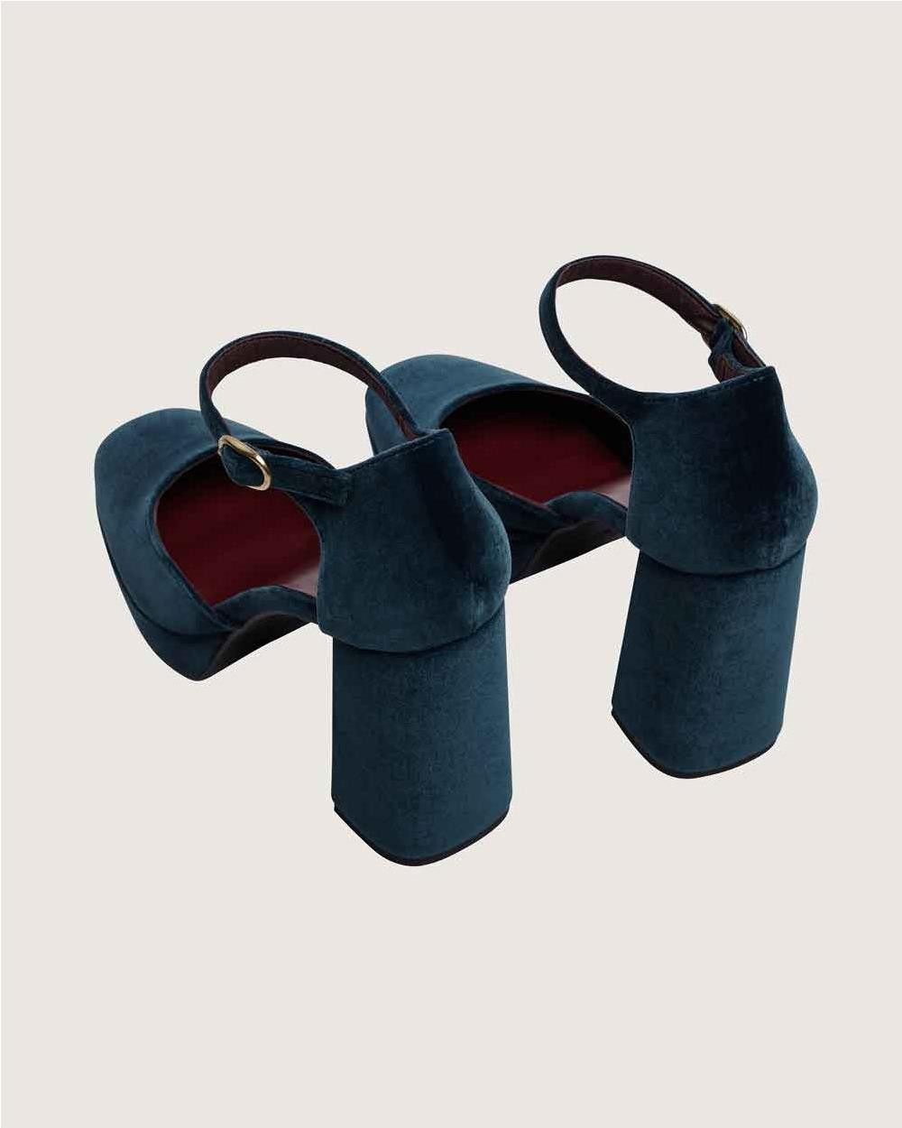 Zapato Salon alto Flabelus AZUL PETROLEO