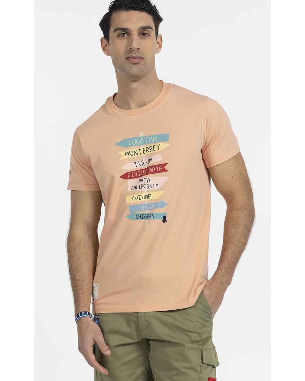 T-shirt signs El Pulpo salmón